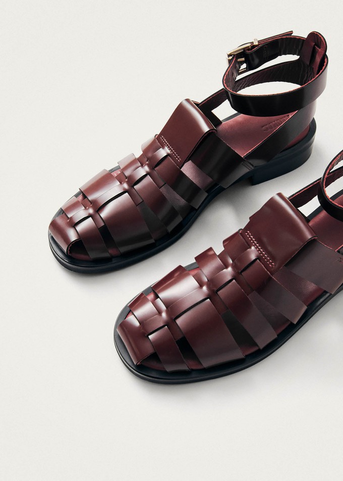 Perry Sleek Burgundy Leather Sandals from Alohas