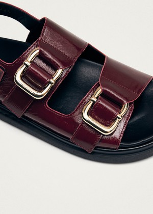 Harper Onix Burgundy Leather Sandals from Alohas