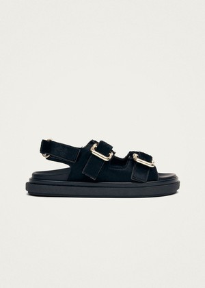 Harper Soft Black Leather Sandals from Alohas