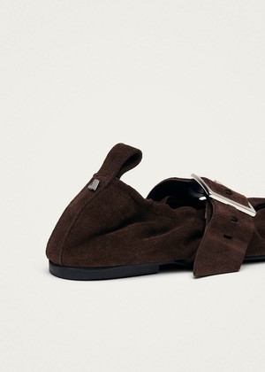 Sarea Suede Brown Leather Ballet Flats from Alohas