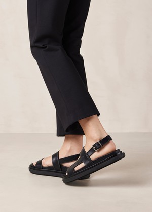Lorelei Black Leather Sandals from Alohas