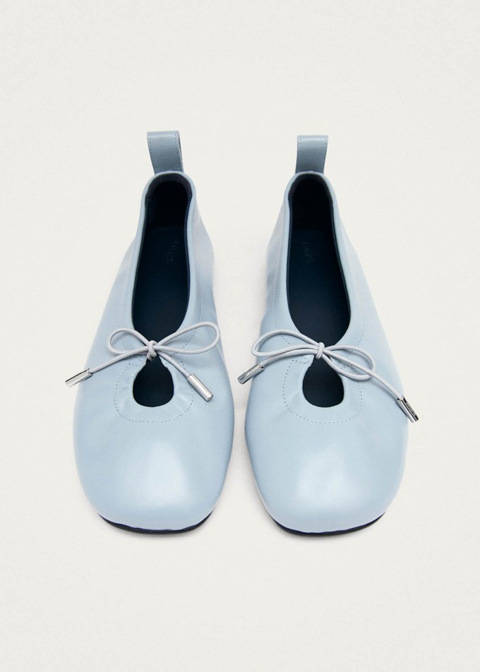 Rosalind Blue Leather Ballet Flats from Alohas