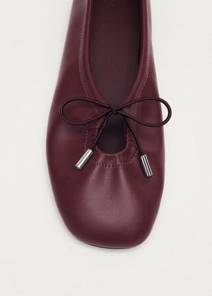 Rosalind Burgundy Vegan Leather Ballet Flats from Alohas