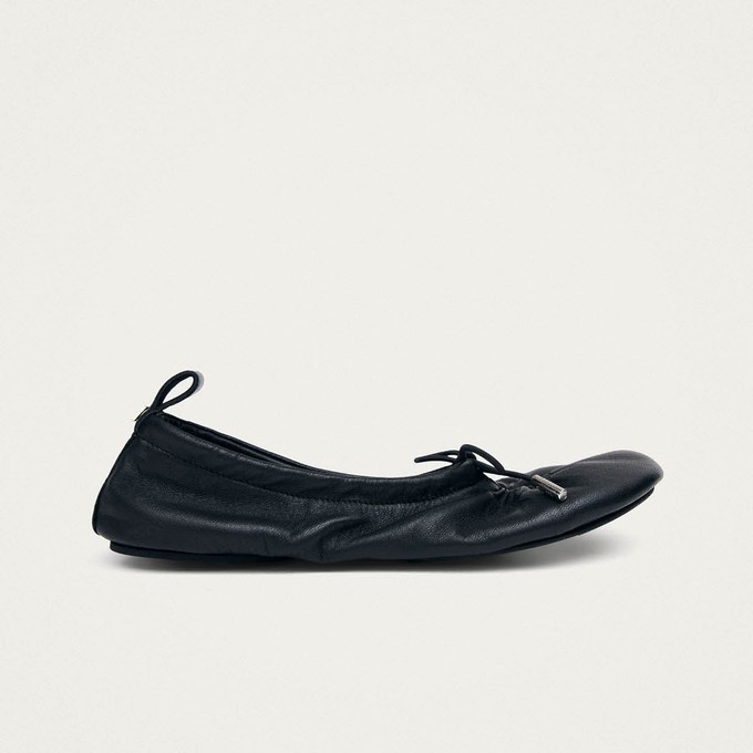 Rosalind Barefoot Black Leather Ballet Flats from Alohas