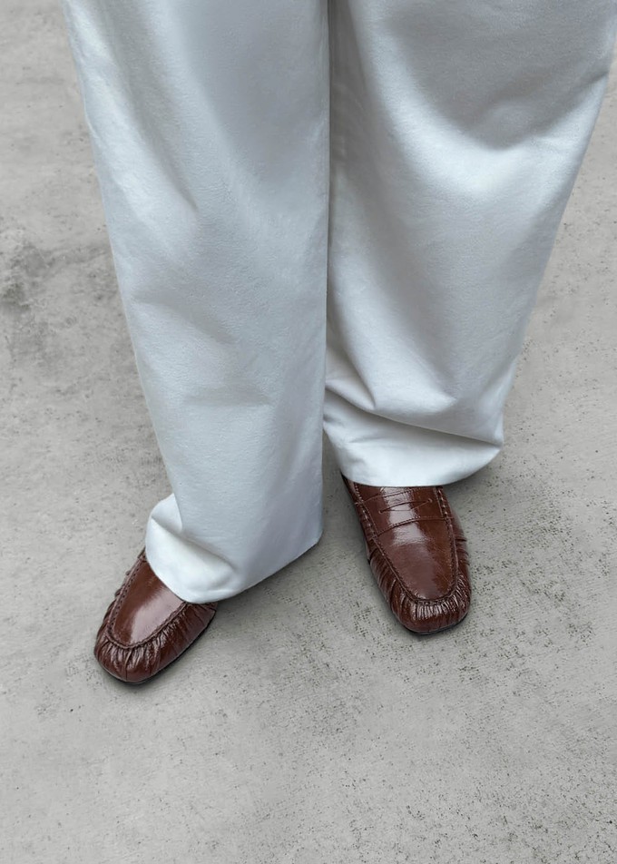 Aven Patent Brown Leather Loafers from Alohas