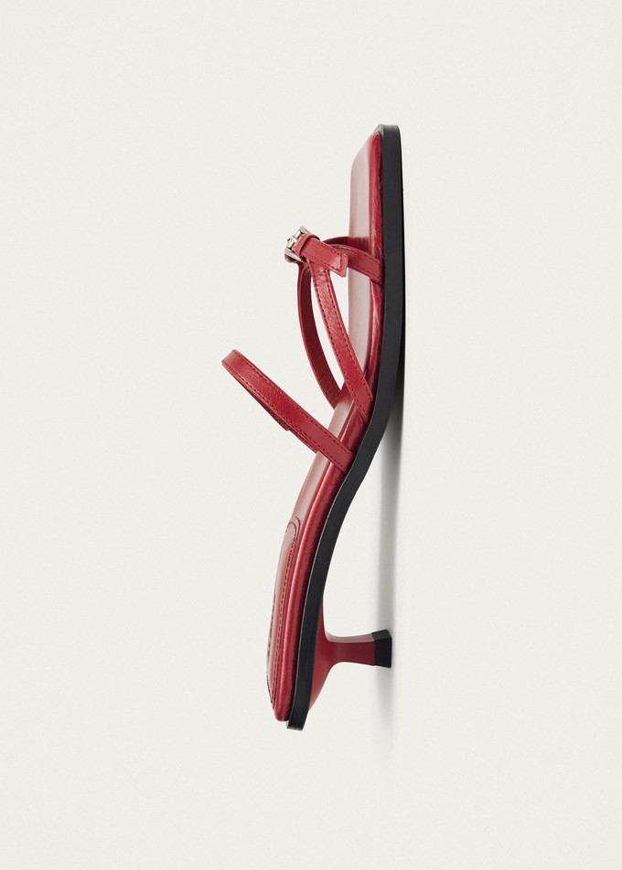 Liko Rift Red Leather Sandals from Alohas