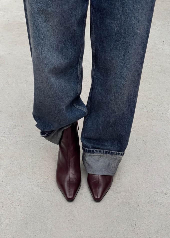 Ambar Rift Burgundy Leather Ankle Boots from Alohas