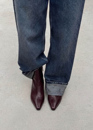 Ambar Rift Burgundy Leather Ankle Boots from Alohas