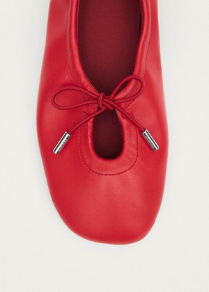 Rosalind Red Vegan Leather Ballet Flats from Alohas