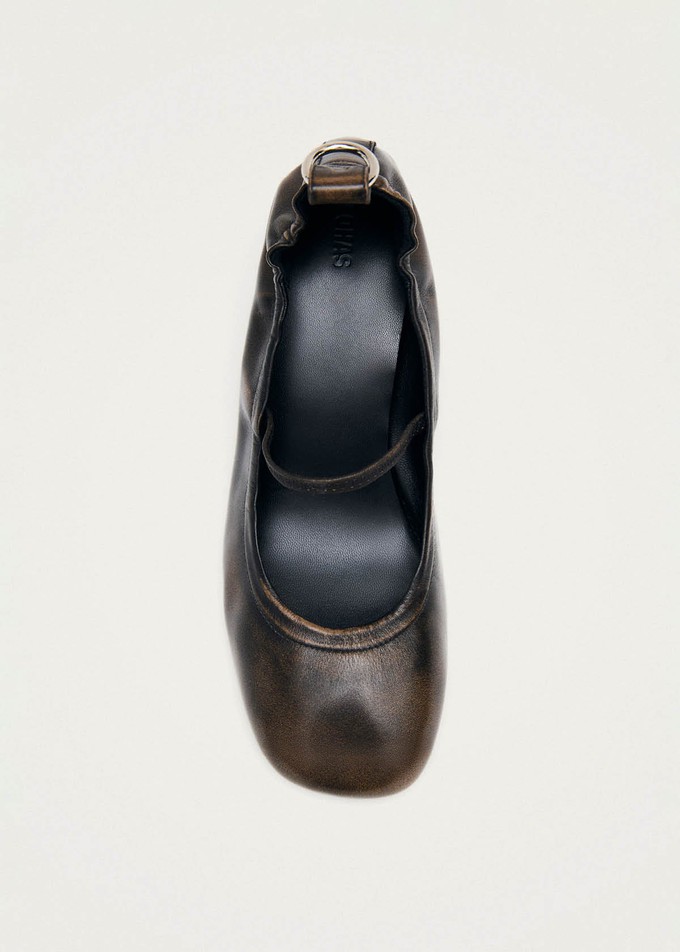 Rhiane Vintage Effect Brown Leather Pumps from Alohas