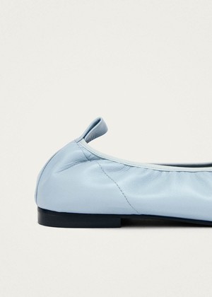 Elena Blue Leather Ballet Flats from Alohas