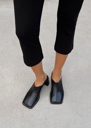 Lex Black Leather Mules from Alohas