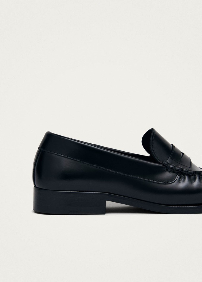 Rivet Black Leather Loafers from Alohas