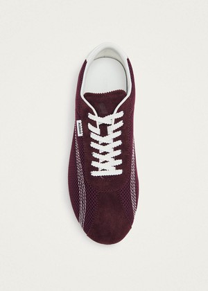 Tb.267 Welle Mesh Burgundy Leather Sneakers from Alohas