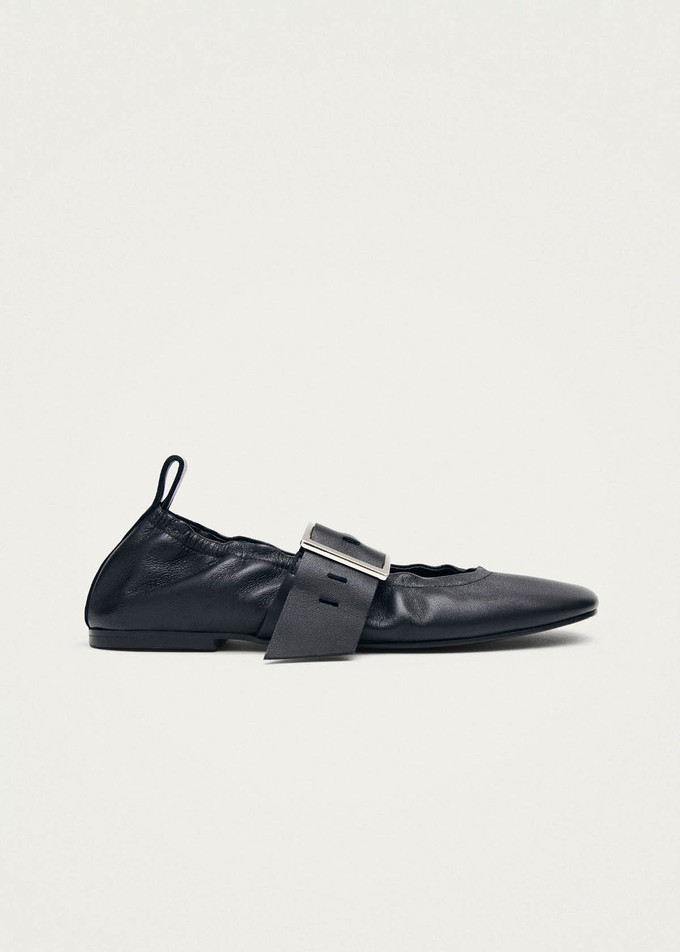 Sarea Black Leather Ballet Flats from Alohas