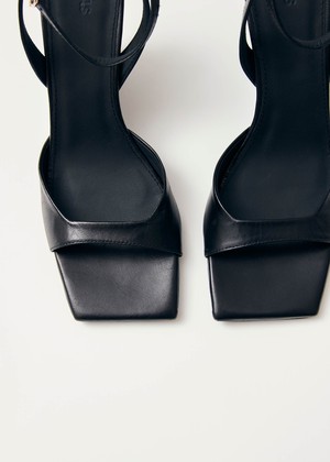 Riya Black Leather Sandals from Alohas