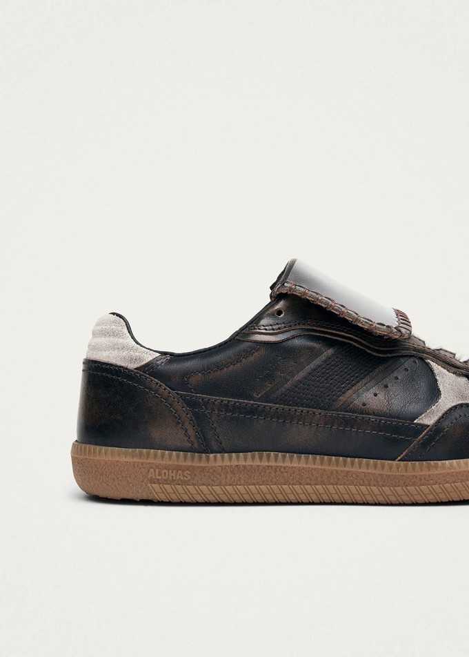 Tb.490 Club Vinyl Vintage Effect Brown Leather Sneakers from Alohas