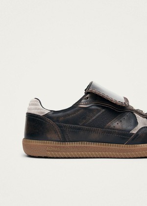 Tb.490 Club Vinyl Vintage Effect Brown Leather Sneakers from Alohas