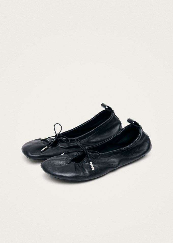 Rosalind Barefoot Black Leather Ballet Flats from Alohas