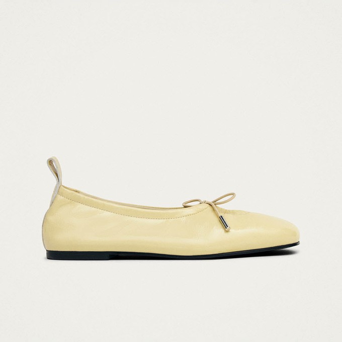 Rosalind Patent Vanilla Leather Ballet Flats from Alohas