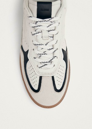 Tb.490 Rife Grain White Black Leather Sneakers from Alohas