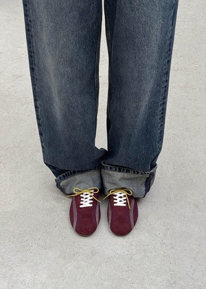 Tb.267 Welle Mesh Burgundy Leather Sneakers from Alohas