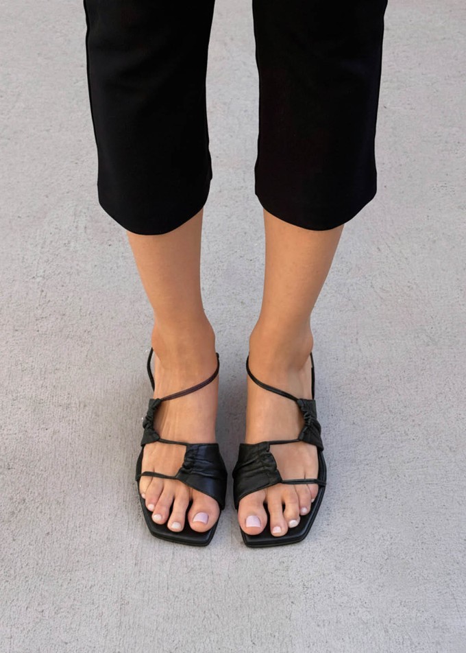 Juniper Black Leather Sandals from Alohas