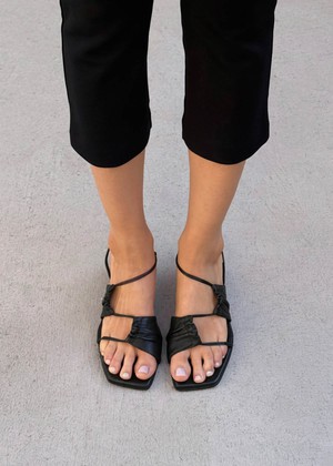 Juniper Black Leather Sandals from Alohas