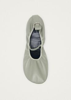 Naira Barefoot Green Leather Ballet Flats via Alohas