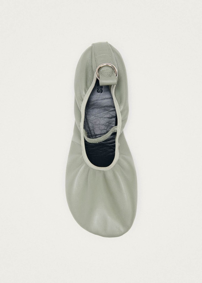Naira Barefoot Green Leather Ballet Flats from Alohas