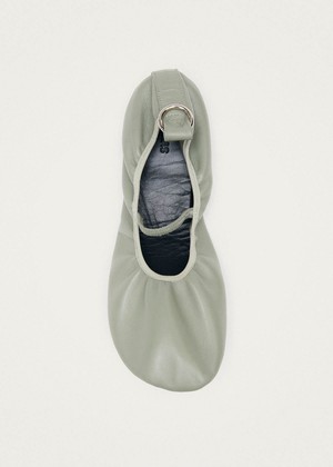 Naira Barefoot Green Leather Ballet Flats from Alohas