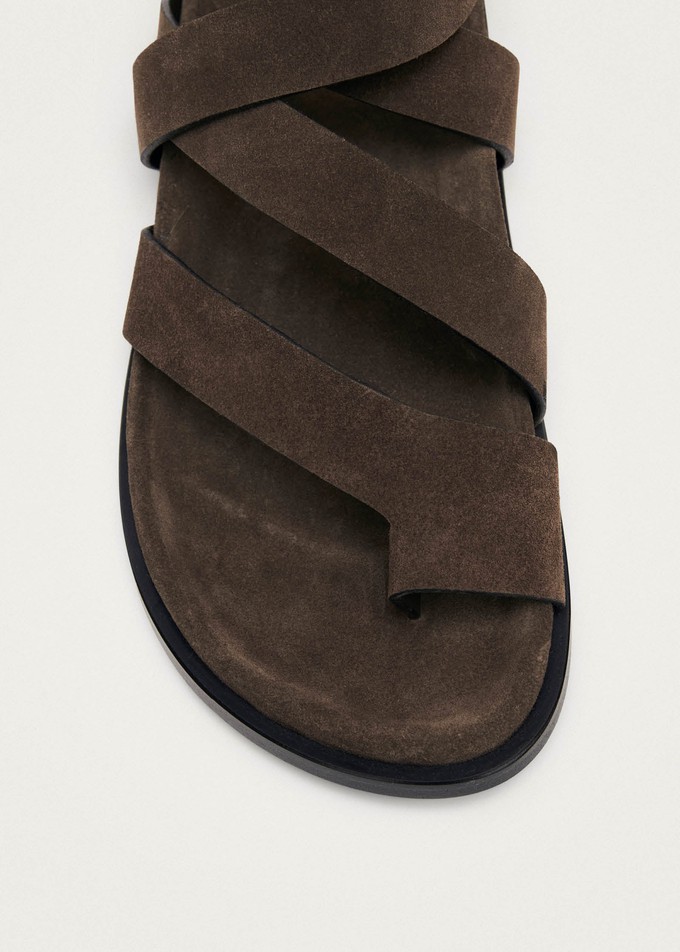 Tide Suede Brown Leather Sandals from Alohas