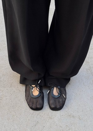 Rosalind Mesh Black Ballet Flats from Alohas