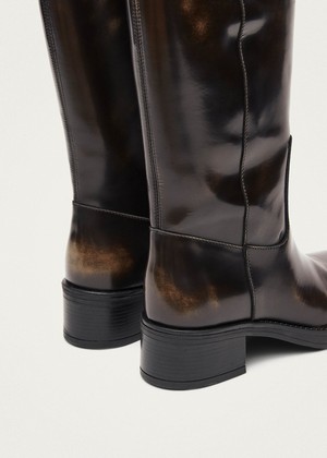 Sajan Brown Leather Boots from Alohas