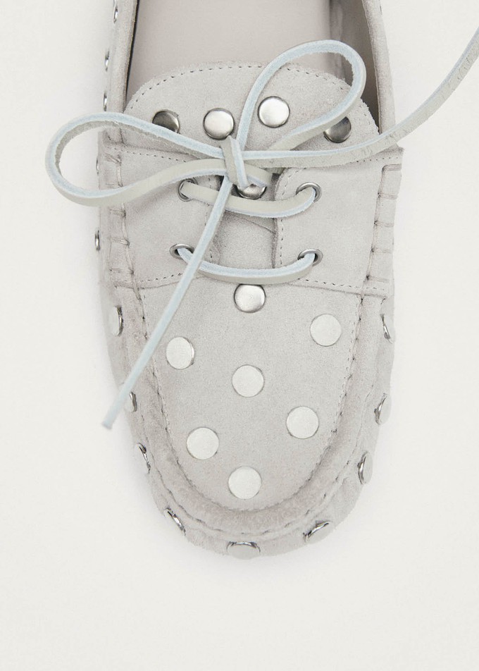 Calum Suede Cream Leather Loafers from Alohas