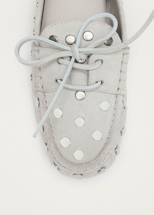 Calum Suede Cream Leather Loafers from Alohas