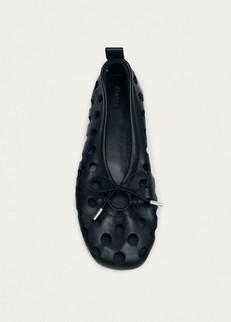 Rosalind Cut Out Black Leather Ballet Flats via Alohas