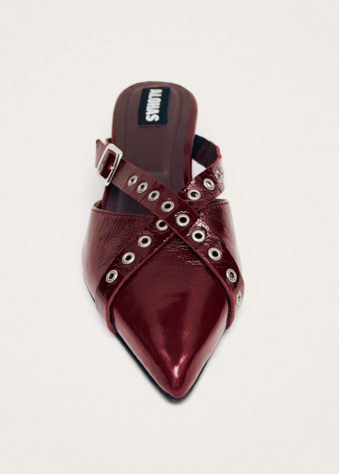Project Cece | Zyra Onix Burgundy Leather Mules