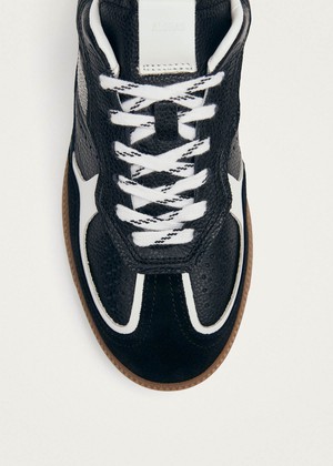 Tb.490 Rife Grain Black & White Leather Sneakers from Alohas