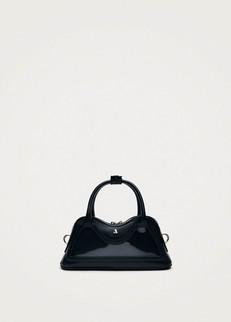 Hilma Mini Vinyl Black Leather Bag via Alohas