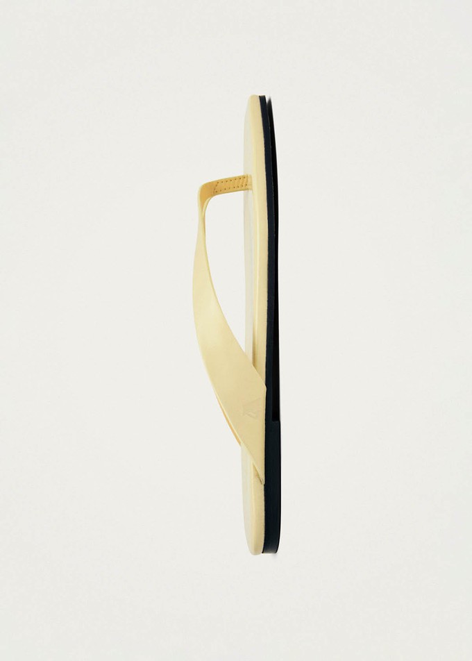 Ola Pale Yellow Leather Sandals from Alohas