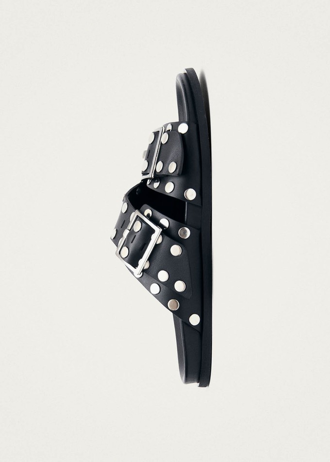 Alba Studs Black Leather Sandals from Alohas