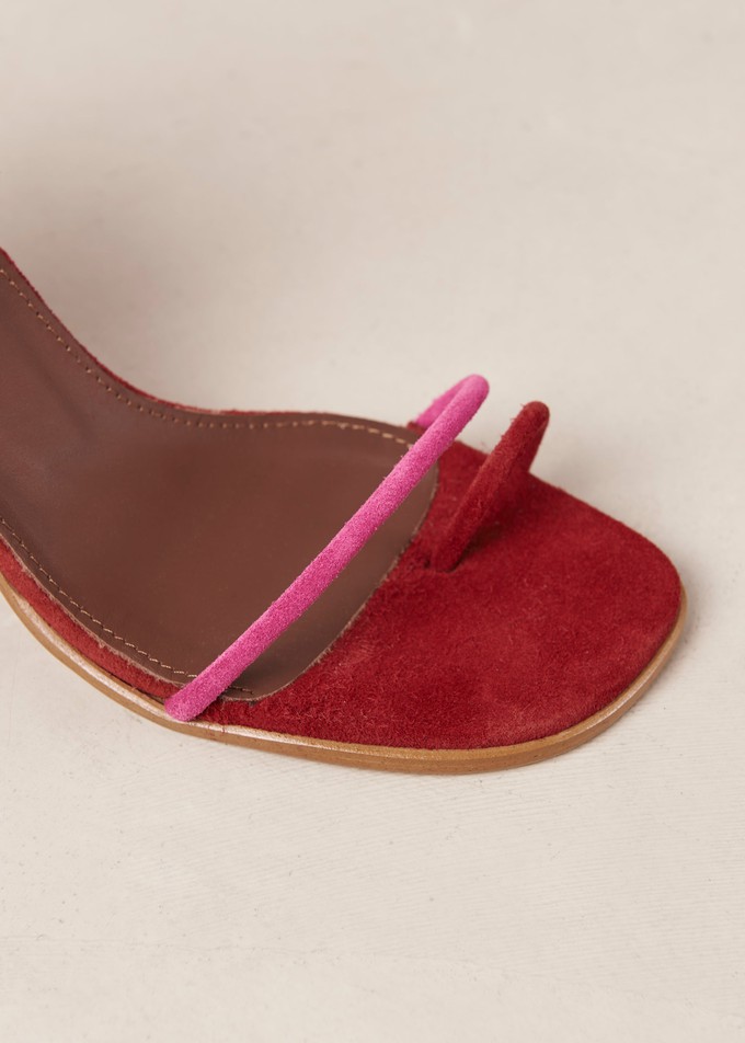 Grace Bicolor Red Magenta Leather Sandals from Alohas