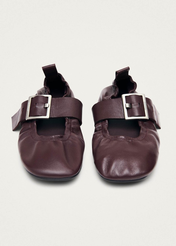 Sarea Burgundy Leather Ballet Flats from Alohas