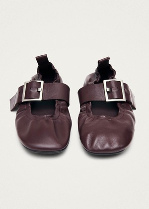 Sarea Burgundy Leather Ballet Flats from Alohas