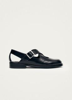 Marion Black Leather Ballet Flats via Alohas