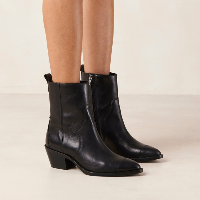 Austin Black Leather Ankle Boots from Alohas