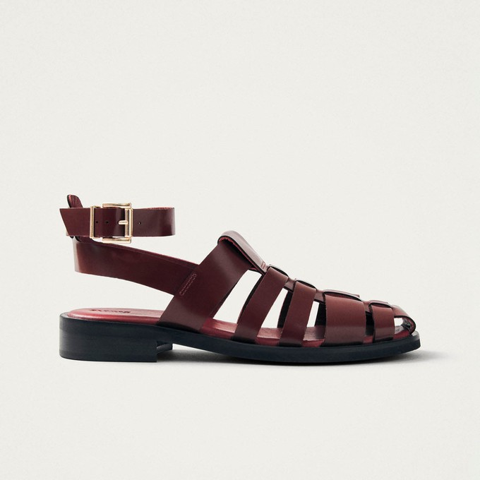 Perry Sleek Burgundy Leather Sandals from Alohas