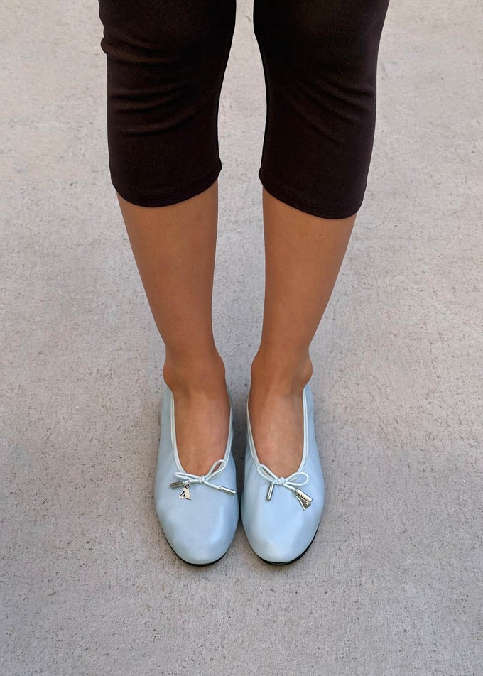 Elena Blue Leather Ballet Flats from Alohas