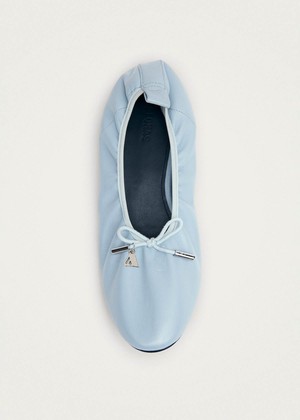 Elena Blue Leather Ballet Flats from Alohas